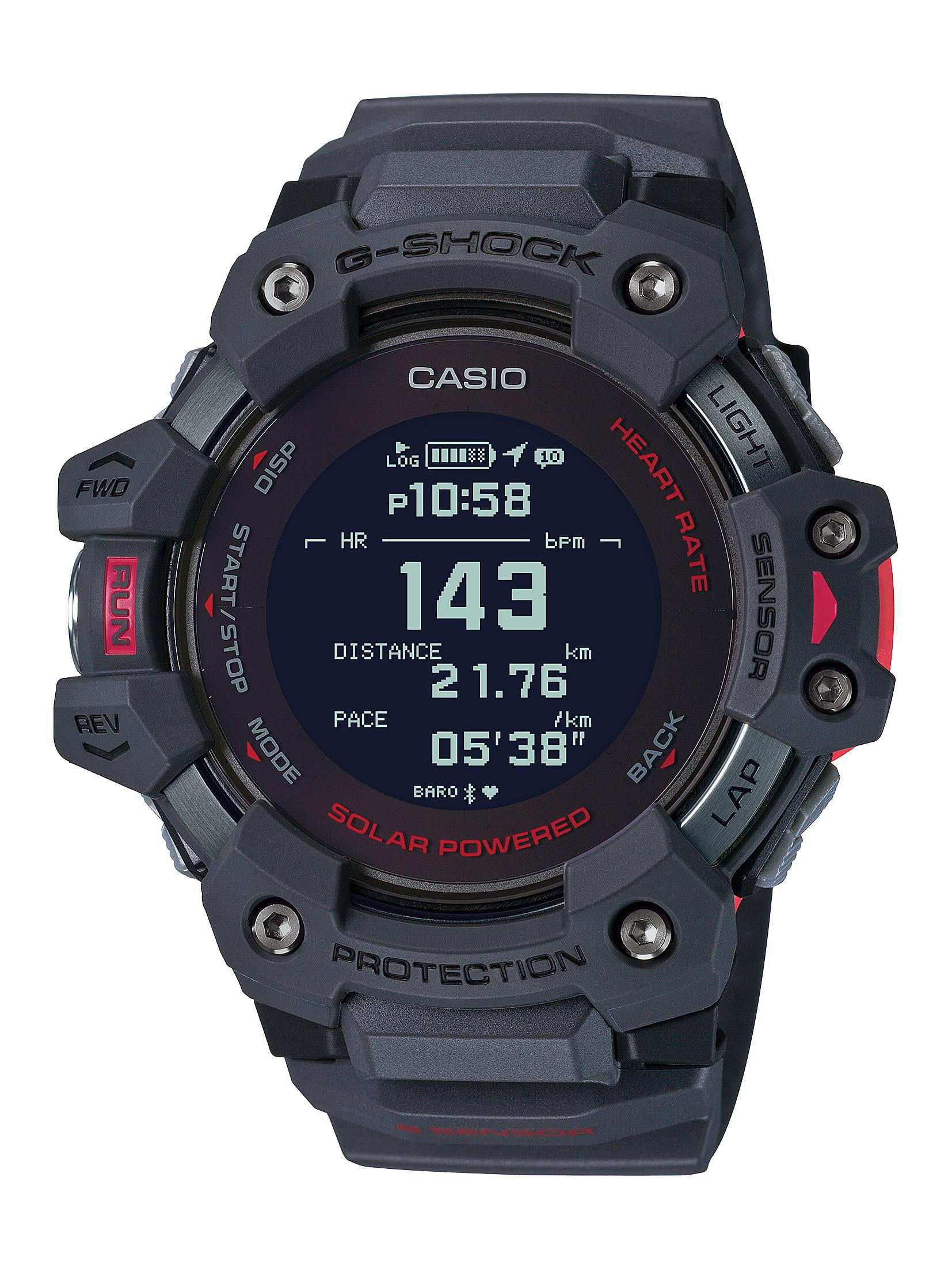 Casio Men's G-Shock GPS + Heart Rate Running Watch, Solar Assisted Watch with Resin Gray, (Model: GBD-H1000-8CR) - Walmart.com