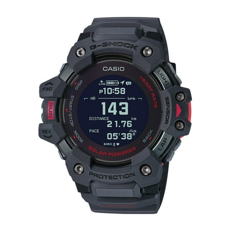Casio G-Shock Move, GPS + Heart Rate Running Watch, Quartz Solar with Resin Strap, Gray, (Model: GBD-H1000-8CR)