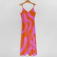 thumbnail image 5 of Abstract Pink Orange Wavy Lines Sleeveless Dress Loose Women's Dress Dresses Luxury Evening Dresses, 5 of 9