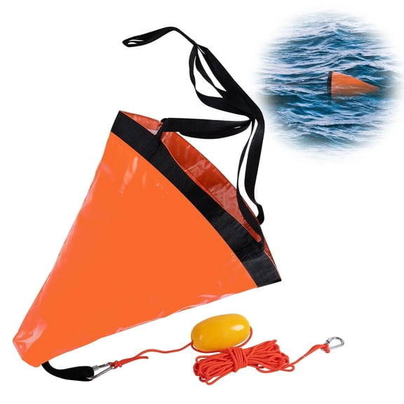 19"/24"/42"/53 Inch Drift Sock Sea Anchor Drogue With 30ft Tow Rope Line Buoy Ball For Fishing Boat Trolling Sock ,Versatile