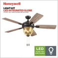 thumbnail image 6 of Honeywell Glencrest 52" Craftsman Industrial Oil Rubbed Bronze LED Outdoor Ceiling Fan with Light, 6 of 15
