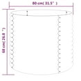 thumbnail image 2 of vidaXL Garden Planter Powder-coated Steel 80x80x68 cm Grey, 2 of 2