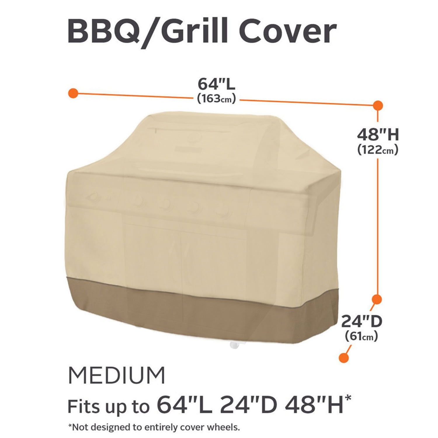Black Garden Home outdoor Heavy Duty Grill Cover 70/" L