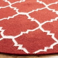 thumbnail image 3 of Safavieh Dhurries Jona Geometric Area Rug, Red/Ivory, 6' x 6' Round, 3 of 8