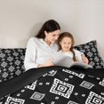 thumbnail image 4 of jejeloiu Modern Geometric Queen Comforter Set For Men Women,Tribal Diamond Comforter Sets Queen,Black White,Black Reversible,3 Pieces,1 Comforter and 2 Pillowcases, 4 of 7