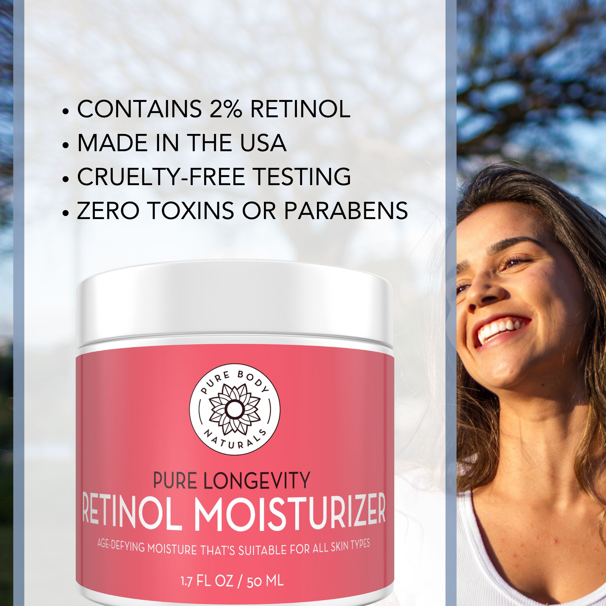 Pure Body Naturals Retinol Moisturizer, 1.7 fl oz photo 4