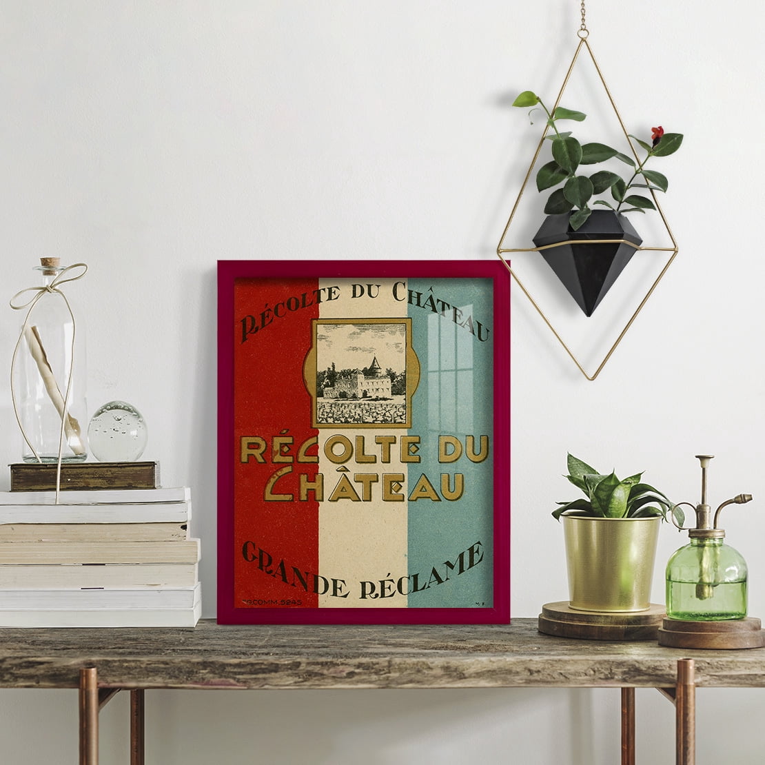 Recolte Du Chateau -Framed Print w/glass-Cherry Red