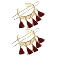 thumbnail image 1 of Shisuyan Épingle à Cheveux Rétro avec Franges en Rouge pour Décoration en Alliage Ferme 2 Pcs, 1 of 9