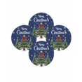 thumbnail image 7 of 13 Inch Round Placemats Set of 4, Blue Christmas Non Slip Heat Insulation PP Table Mats, Xmas Christmas Tree Snowflake Washable Place Mats for Kitchen Dining Party Table Decor, 7 of 7