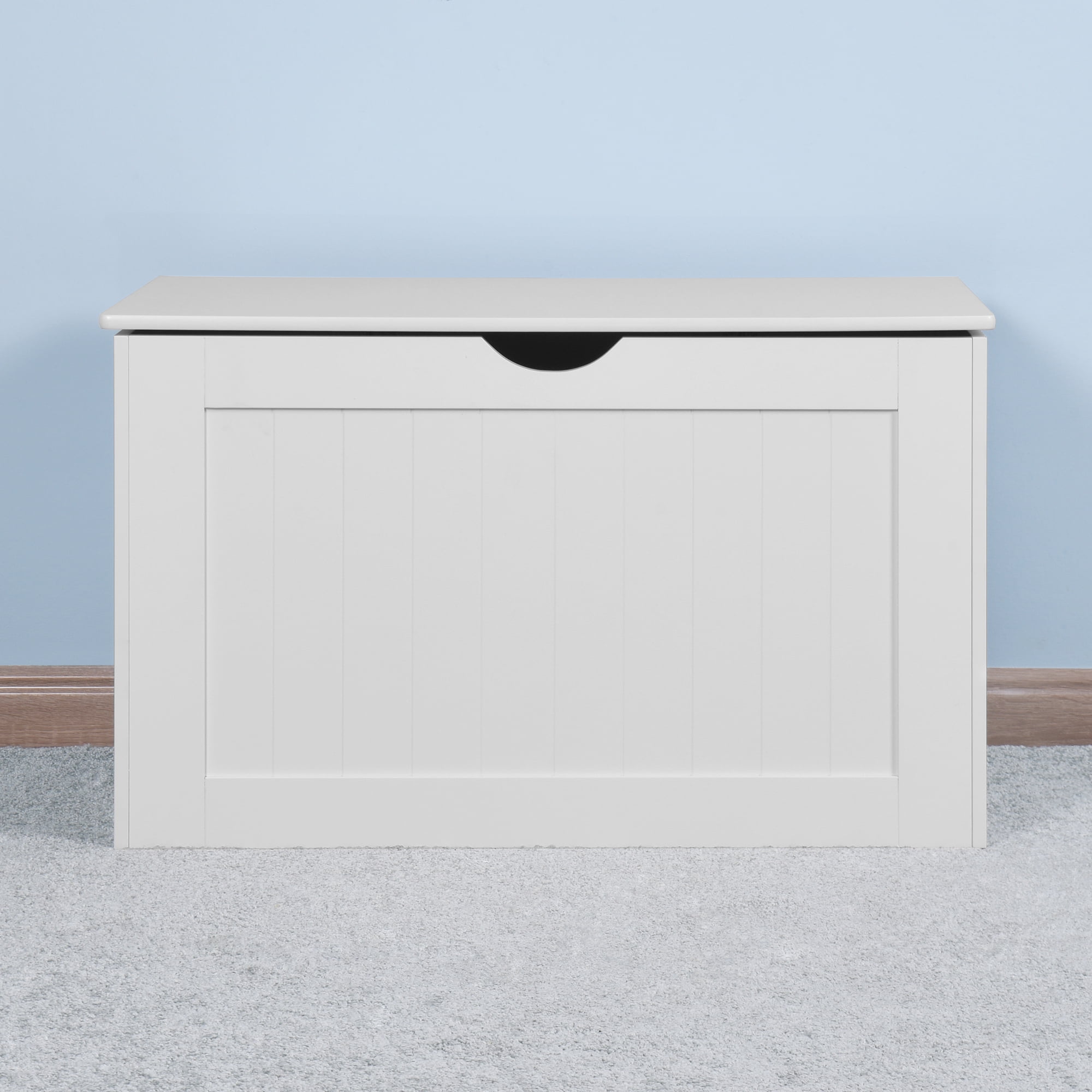 Storage Chest, 30" Wooden Toy Chest, Sturdy Entryway Bench Supports 220 lb, Entryway Chest Bench with 2 Safety Hinge, Lift Top Wood Toy Box, Wooden Storage Bench for Living Room, Bedroom