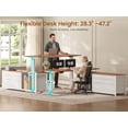 thumbnail image 4 of 55" L Shaped Electric Standing Desk with 6 Fabric Drawers and Storage Shelves, Height Adjustable Computer Desk, Home Office Desk, 4 of 7