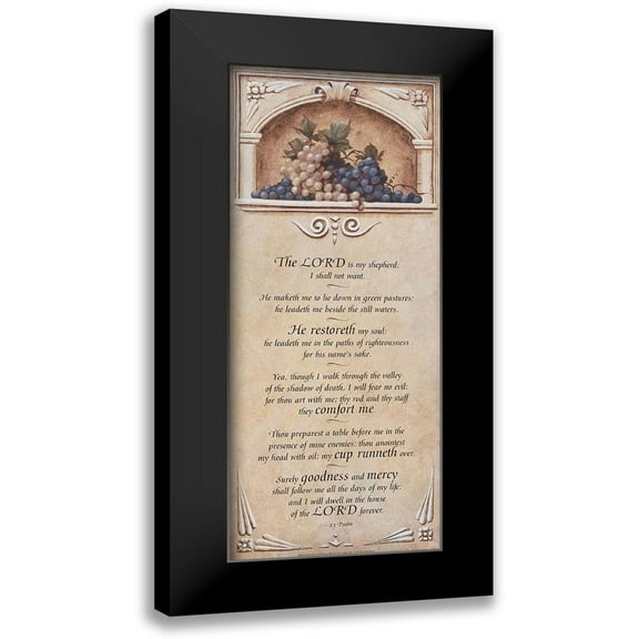 Unknown 8x14 Black Modern Framed Museum Art Print Titled - Psalm 23