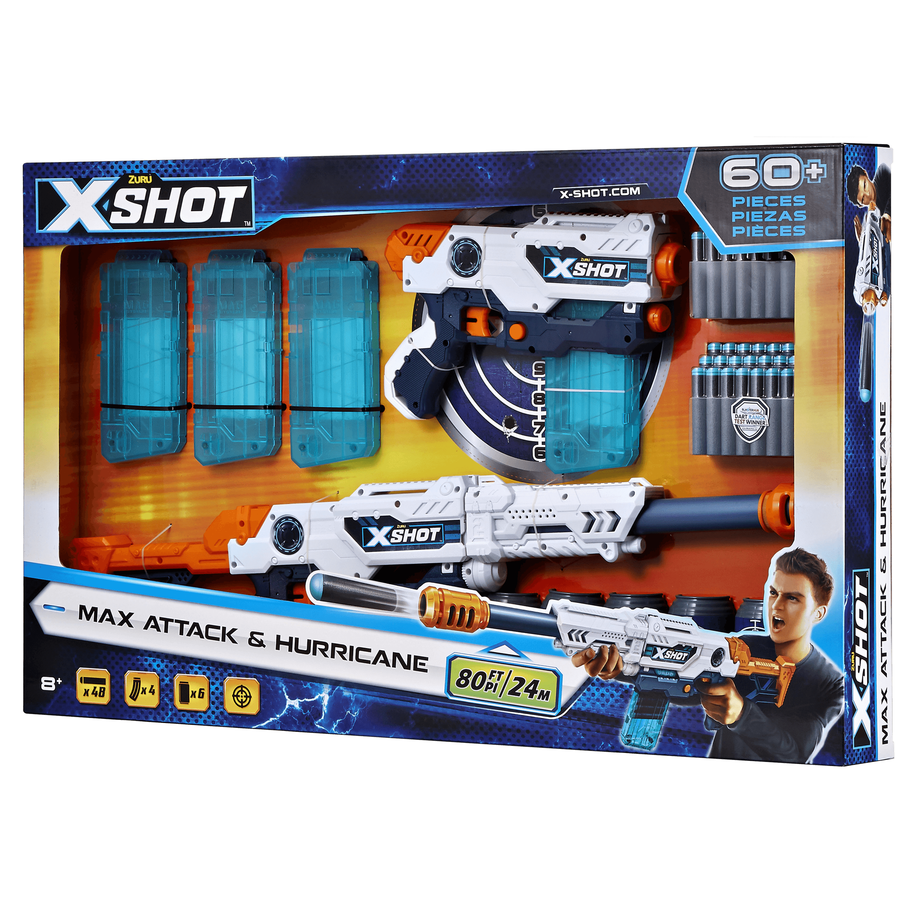 Zuru X-Shot Excel Hurricane Clip Blaster Dart 10 Darts 