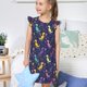 thumbnail image 4 of Balery Colorful Dinosaur Camisón de princesa para niñas, pijama de algodón con mangas abullonadas, suave y bonito.-Large, 4 of 6