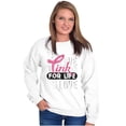 thumbnail image 5 of Breast Cancer Pink for Life Ribbon Women Crewneck Sweatshirt Brisco Brands S, 5 of 6