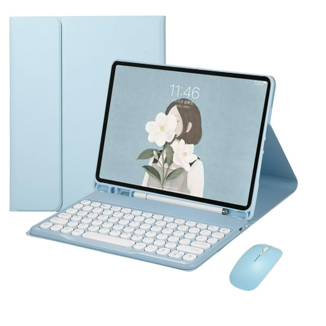 Estuche inalámbrico mouse S6 Lite 10.4 '' Tablet Sm-P610 P615 Durable Desmontable Suave TPU Contraportada Conveniente Azul shamjiam Teclado Bluetooth