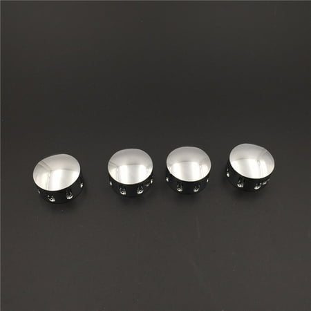 HTT-MOTOR Chrome Grooved Bolts Toppers Caps Fits Harley Davidson XL XR Evolution 1340 Twin Cam models Dyna Softail Road King FLH