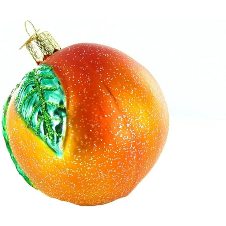 Old World Christmas Peach Glass Blown Ornament