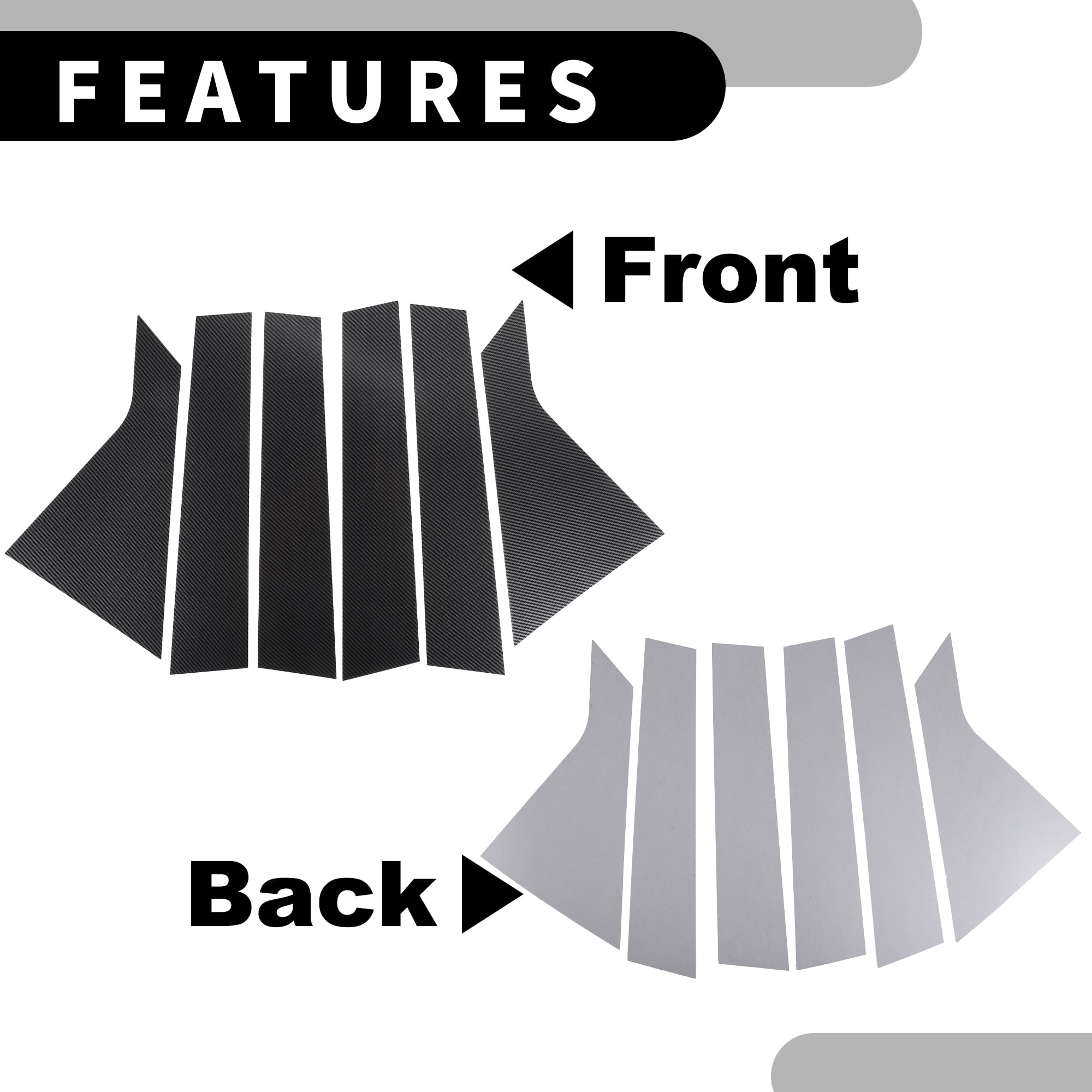 Unique Bargains 6Pcs Door Pillar Window Trim for Chevrolet Impala 2014-2020