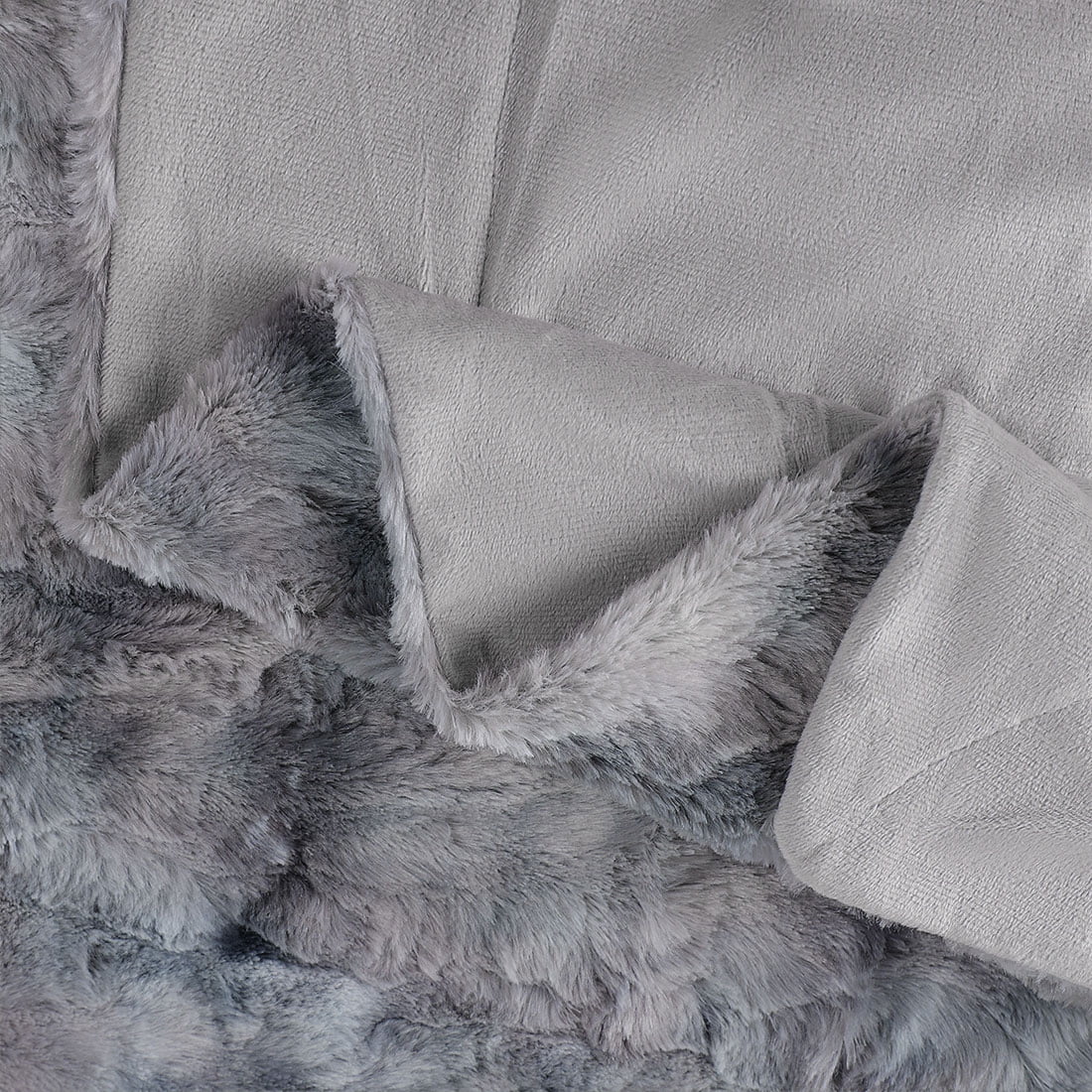 Unique Bargains Soft Fluffy Shaggy Faux Fur Blanket, Twin, Gray