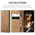 thumbnail image 3 of CaseMe Leather for iPhone 16 Pro Max Case, Flip Wallet Leather Case with Card Holder Magnetic Closure Shockproof Kickstand Protective Phone Cases Cover for iPhone 16 Pro Max,Brown, 3 of 12