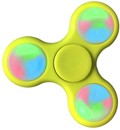 LED Light Up Fidget Hand Spinner Toy EDC Anxiety ADHD Stress Relief Focus YELLOW 