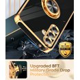 thumbnail image 4 of LeYi for Samsung Galaxy A35 5G Case: with Tempered Glass Screen Protector [2 Pack] 360° Rotatable Ring Holder Magnetic Kickstand, Plating Rose Gold Edge Samsung A35 5G Case, Black, 4 of 8