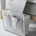 thumbnail image 3 of Bedside Storage Caddy Thick Felt Multi-Pockets Essentials Holder Bag for Home Dorm Bed Sofa  Light Gray, 3 of 8
