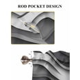 thumbnail image 7 of Black Grey Ombre Kitchen Curtains 54 Inches length, Abstract Grey Wave Texture Gradient Window Treatment Curtain Drapes, Thermal Insulated Drapes for Basement Hotel RV, 42"x54", 2 Panels, 7 of 7