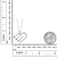 thumbnail image 3 of Gem Stone King 0.41 Ct Round Pink Sapphire and Created Moissanite 925 Sterling Silver Pendant with Chain, 3 of 3
