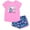 Pink / navy, stitch & angel, variant on Disney Mickey Mouse Goofy Donald Duck T-Shirt and French Terry Dolphin Shorts Outfit Set Infant to Big Kid