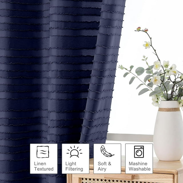 sasyxdc Boho Sage Green Curtains for Bedroom 63 Inch Length 2 Panels Set Jacquard Clip Textured Sage Striped Curtains Light Filtering Soft Airy Window Treatments for Living Room Each 42