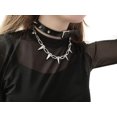 thumbnail image 2 of GHSDFBB Girls' Rivets Chokers Punk Goth Handmade CCB Material Choker Necklace Spike Rivet Rock Gothic Jewelry (Silver), 2 of 7