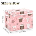 thumbnail image 5 of Yayeee Collapsible Cube Storage Bin with Lid Fabric Closet Decorative Basket with Handles, Brown Hand Drawn Cups, 5 of 7