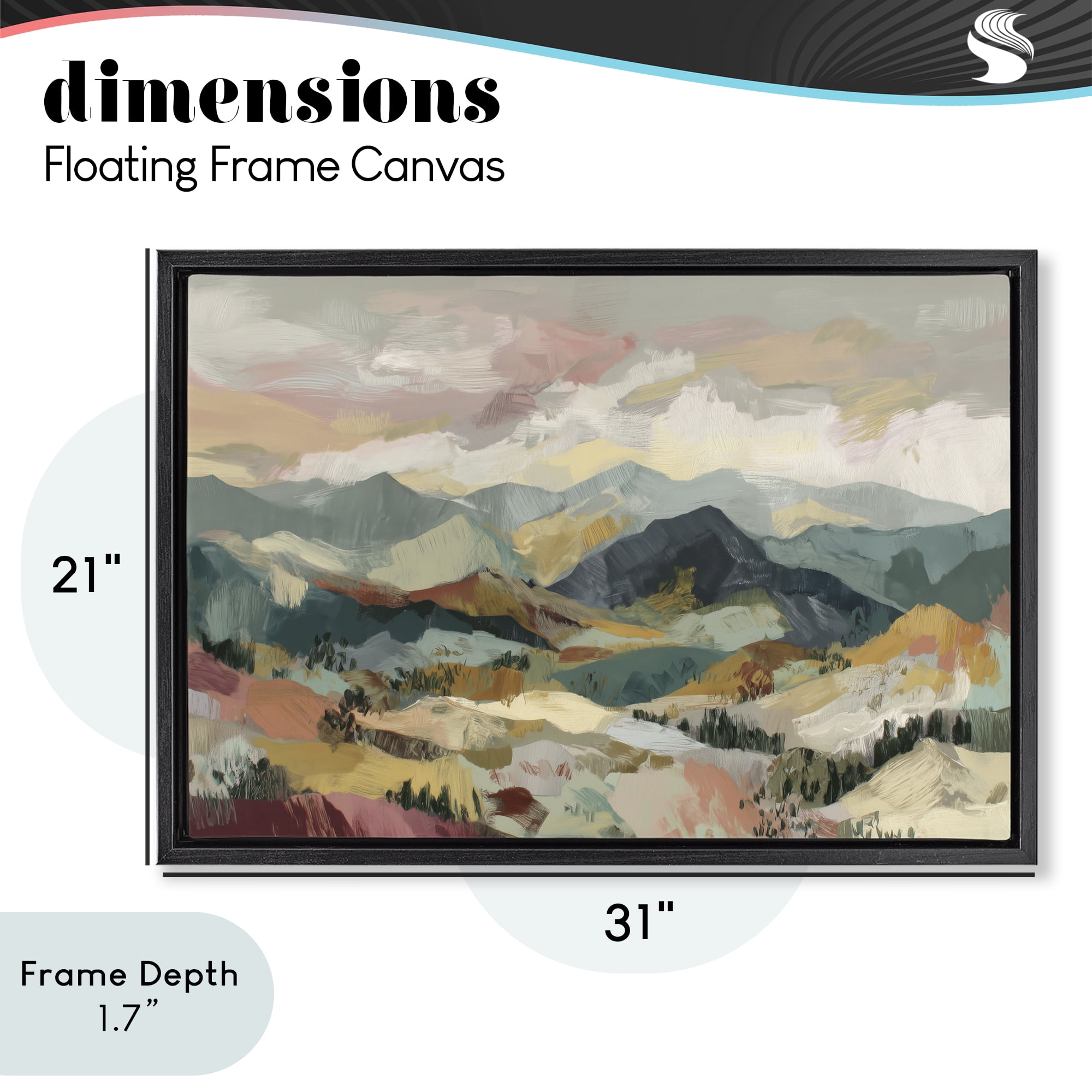 Stupell Industries Mountain Valley Vista Black Framed Floater Canvas Wall Art, design by Chromatic Storm Studio