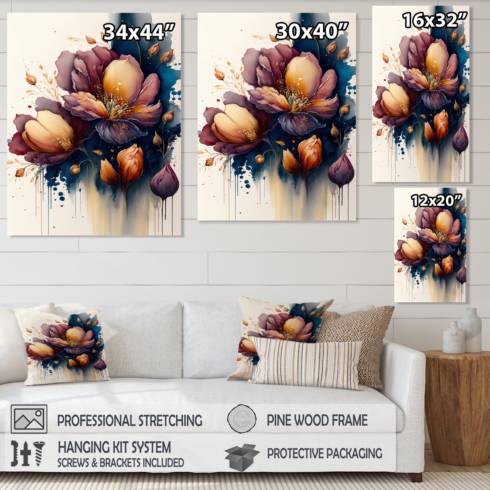 Designart Red Blooming Crocus Flowers I Canvas Wall Art