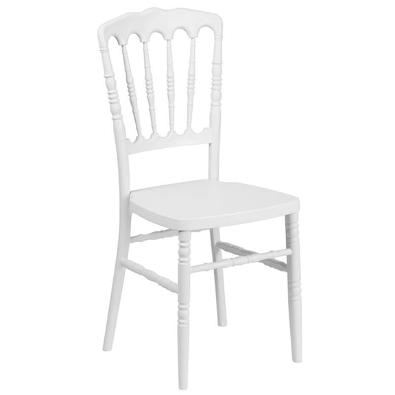 Pemberly Row Transitional Resin Stackable Accent Chair in White