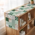thumbnail image 6 of Table Runners 70 Inches Long Dress Scarves, Boho Spring Floral Farmhouse Coffee/Dining/Kitchen Table Decor, Holiday Table Runner, Retro Flowers Plants Patchwork Grid Green 13x70 Inch, 6 of 9