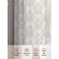 thumbnail image 6 of Beige Floral Boho Sheer Curtains 96 Inch Length 2 Panels Set, Retro Ethnic Tribe Abstract Art Voile Window Treatment Semi Sheer Long Curtains Drapes for Bedroom/Living Room/Kitchen 52"x96"x2, 6 of 7