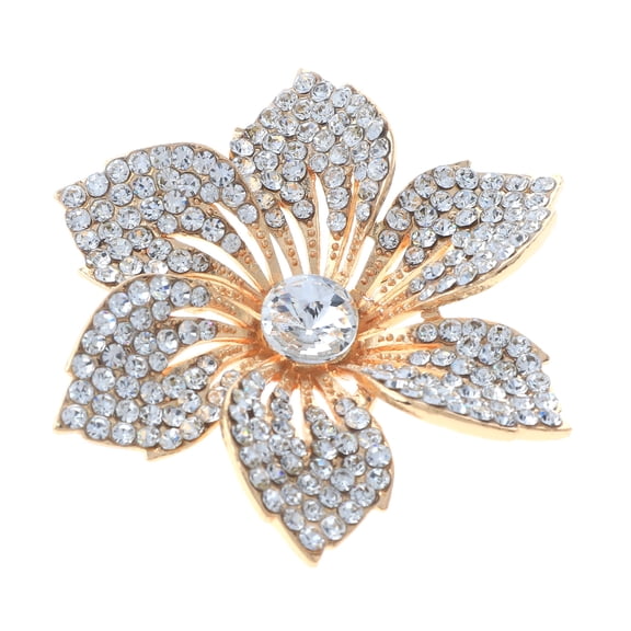 Crystal Rhinestone Flower Brooch