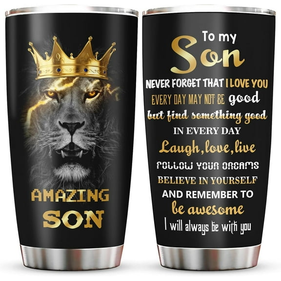 To My Son Gifts Coffee Tumblers 20oz - Son Gifts from Mom/Dad Coffee Mug - Gifts for Grown Son Cup - Son Gifts from Mother/Father - Birthday Gift Ideas for Sons