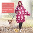 thumbnail image 4 of Wearable Oversized Blanket,Pink Breast Cancer Wearable Blanket Hoodie for Adults,Cozy Hooded Blankets with Super Pockets,Super Warm Fuzzy Pullover for Women & Men, 4 of 6