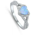 thumbnail image 4 of CHOOSE YOUR COLOR Infinity Heart Light Blue Simulated Opal Promise Ring Sterling Silver Band White CZ Female Size 8, 4 of 4
