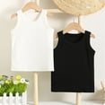 thumbnail image 7 of Mercatoo Teen Girls Boys Cotton Tanks Tops Basic Solid Ribbed Sleeveless Summer Crop Tops for Toddler Kids Casual Comfy Soft Clothes, 7 of 7