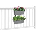 thumbnail image 1 of Balcony Planters Over Railing \u SelfWatering Hanging Planter Outdoor with Adjustable Straps \u Railing Planter Boxes for Flowers Herbs Vegetables \u Tool, 1 of 7