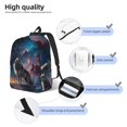 thumbnail image 4 of Vsdgher Night Sky Wolf Print Canvas Backpack Travel Rucksack Unisex Knapsack 15.7/17.7Inch Laptop Backpack for Work,College -Medium, 4 of 5