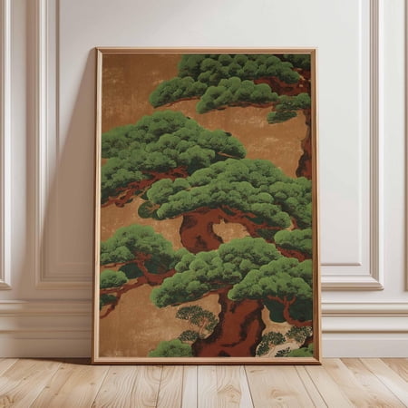 Japanese Pine Tree Art Print, Zen Botanical Wall Decor, boho decor, office wall, gift idea, Modern Decorative Print for Bedroom Living Room Office Dorm and Contemporary Interior, Unframed 8x10