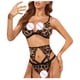 thumbnail image 4 of Conjunto de lencería sexy hueca con estampado de leopardo de dos piezas sexy de moda para mujer Fridja nalpqowj11787, 4 of 9