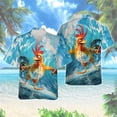 thumbnail image 5 of Camisa hawaiana con estampado 3D de gallo de dibujos animados para hombre, divertidas camisas Aloha con estampado de animales, blusas de calle unisex, blusas con solapa, mangas cortas, 5 of 5