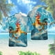 thumbnail image 5 of Camisa hawaiana con estampado 3D de gallo de dibujos animados para hombre, divertidas camisas Aloha con estampado de animales, blusas de calle unisex, blusas con solapa, mangas cortas, 5 of 5